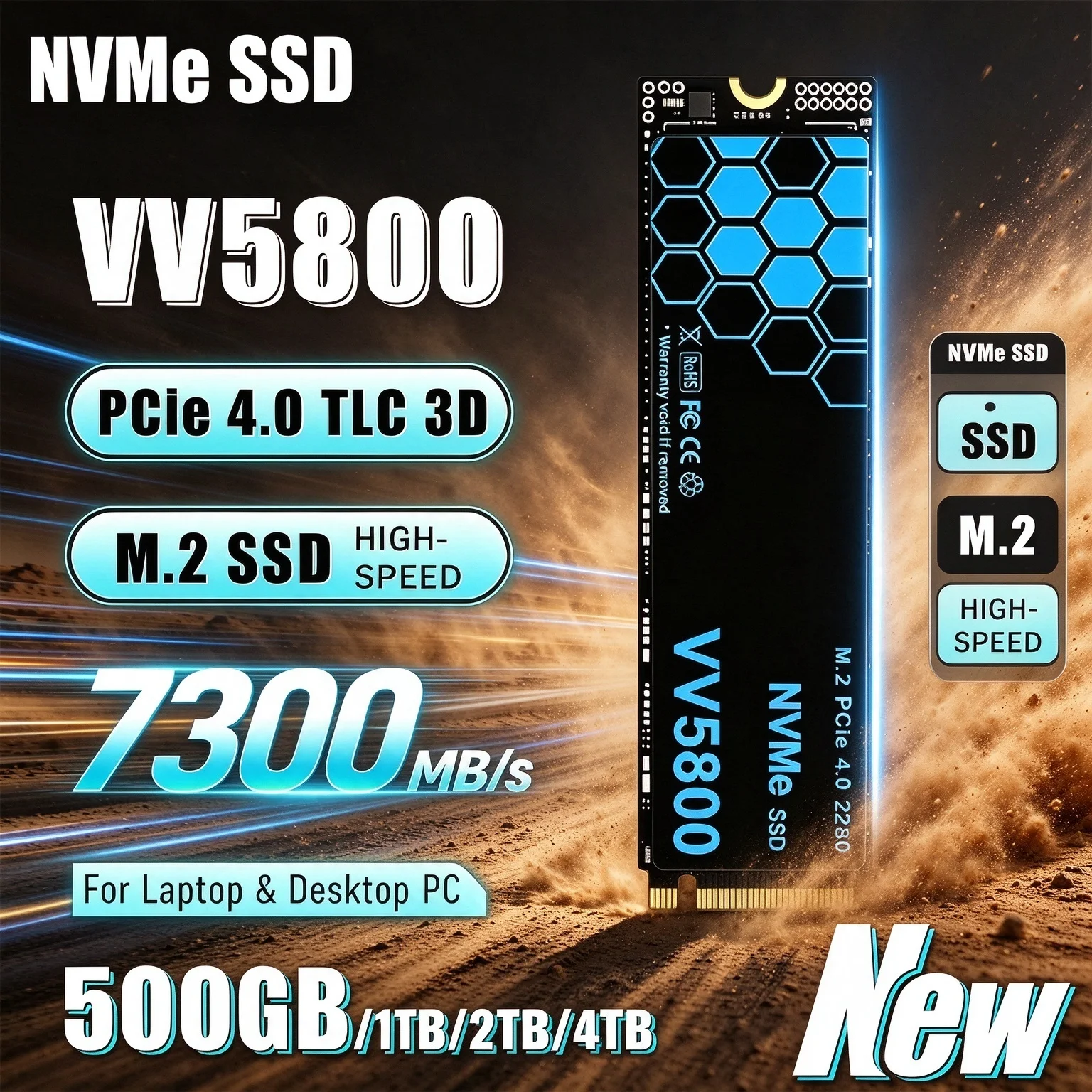 Novo SSD M.2 VV5800, disco ríg - M.2 Nvme 4Tb Pcie 4.0 Ssd avaliação e preço