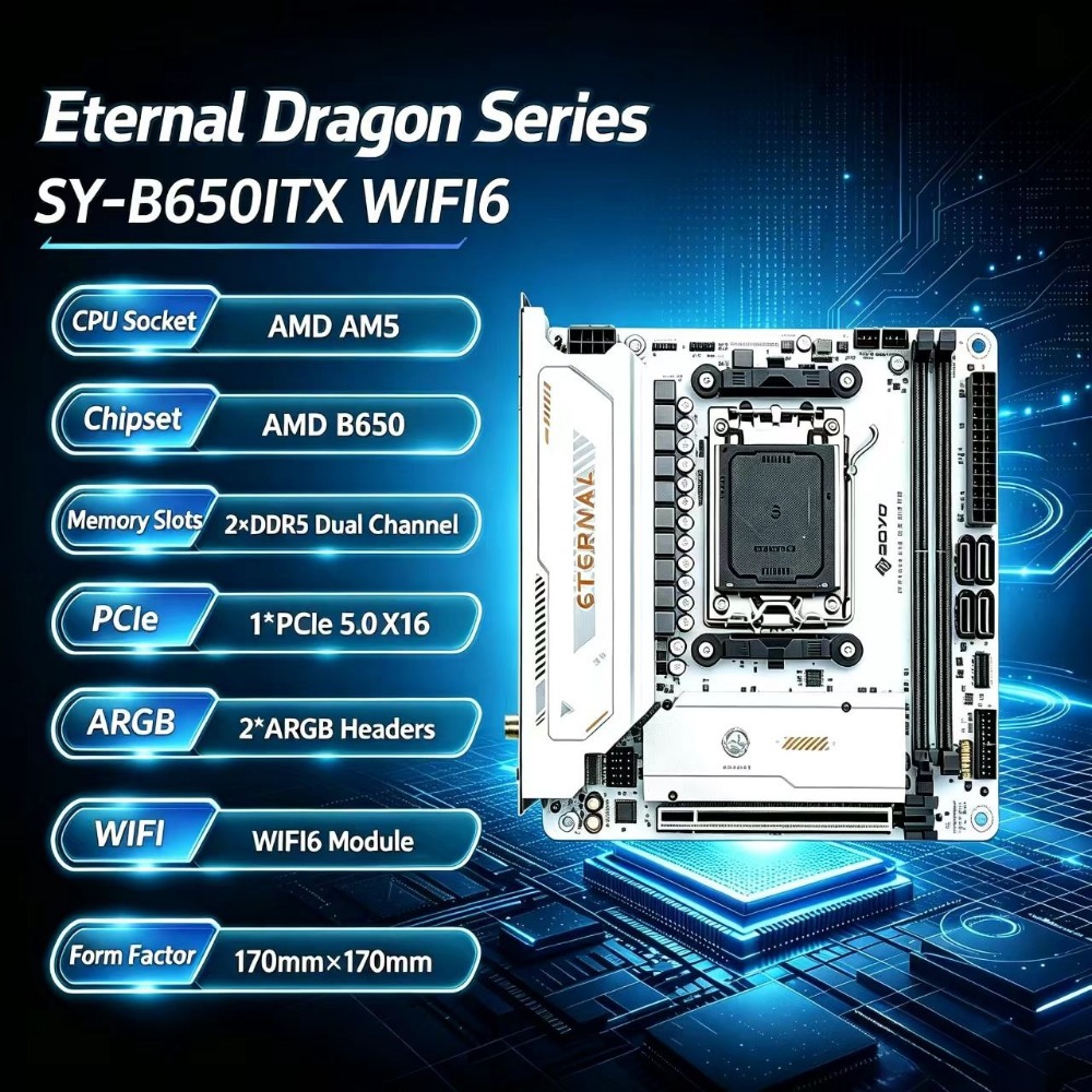 Placa-Mãe Mini SY-B650ITX WIFI - B650 Itx Motherboard Wifi avaliação e preço